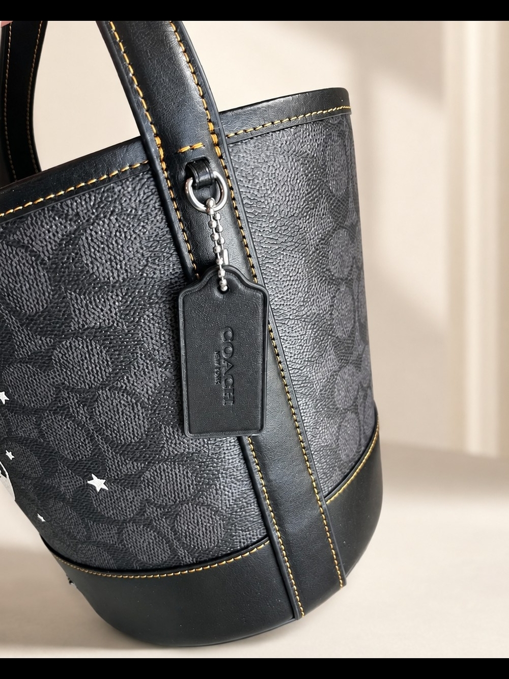 Coach Black Moon & Cat Bucket Shoulder Bag - Picture 2 of 4